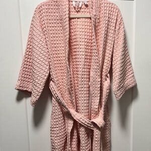 Nordstrom Pink Waffle Knit Robe with Belt